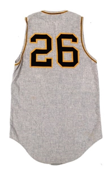 1959 Elroy Face Pittsburgh Pirates Game Worn Flannel Road Jersey Vest - MEARS A10 